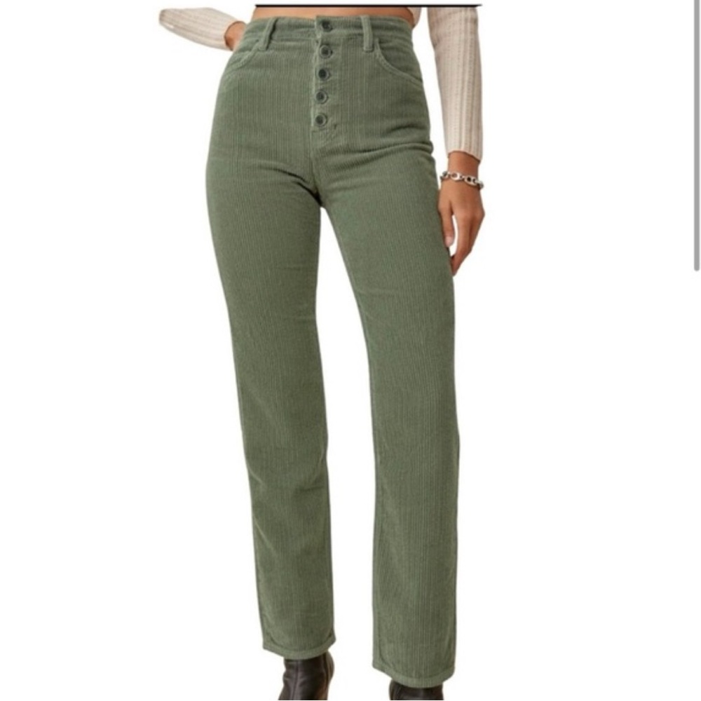 Reformation Olive Corduroy Pants